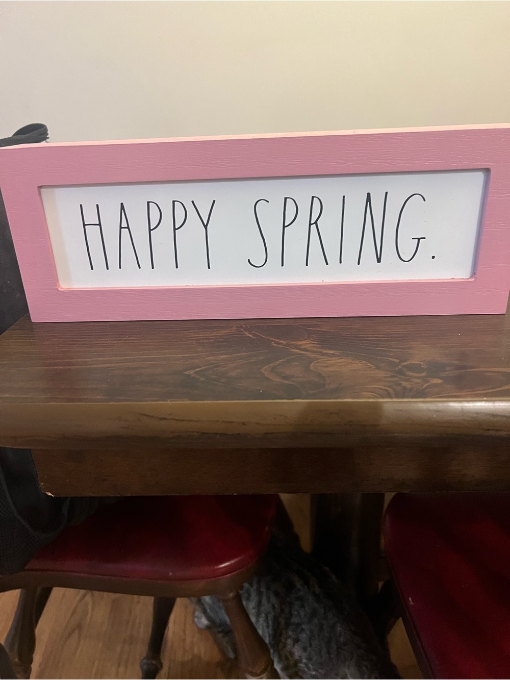 Rae Dunn Happy Spring Pink Framed Sign